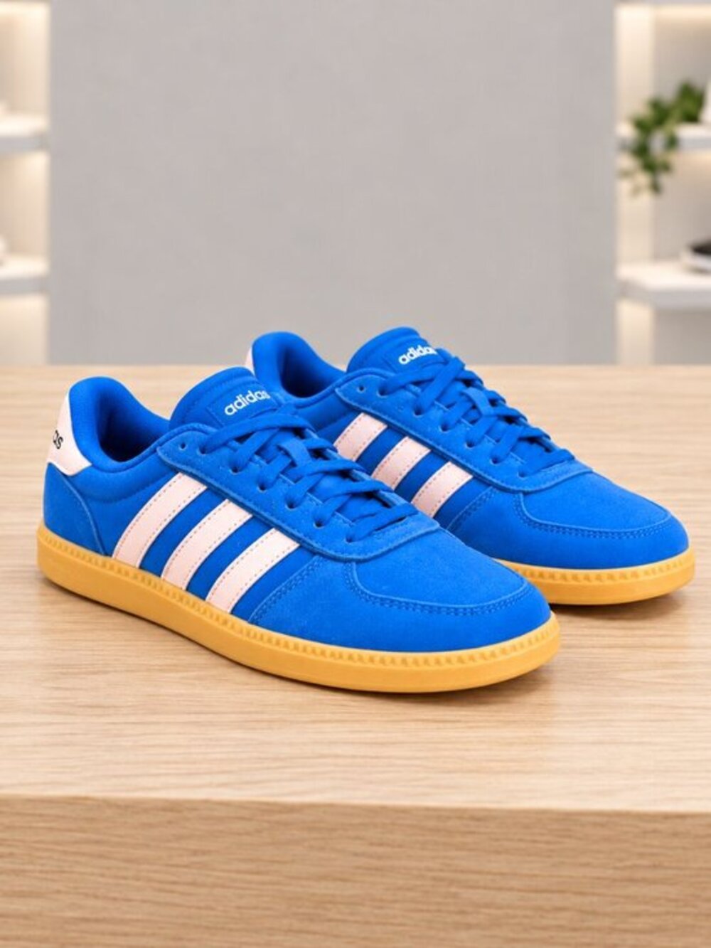 Adidas Breaknet Blue Pink Suede Gum Sole Sneakers Youth 7 Women 8.5 NWT